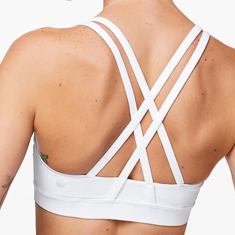 White Lululemon Energy Bra